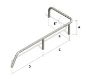 Поручень кормовой правый борт (4 стойки) под заказ