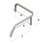 Поручень кормовой левый борт (3 стойки) под заказ