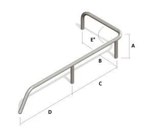 Поручень кормовой левый борт (4 стойки) под заказ