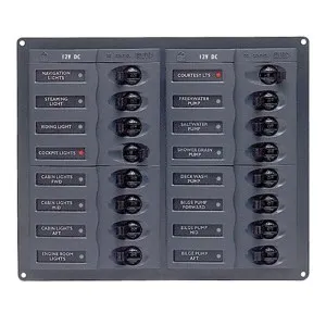 Панель переключателей 16шт с предохранителями постоянного тока