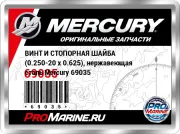 ВИНТ И СТОПОРНАЯ ШАЙБА (0.250-20 x 0.625), нержавеющая сталь Mercury 69035