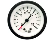 УКАЗАТЕЛЬ Давление воды (1-15 фунт./кв. дюйм), белый циферблат, черные деления, черный ободок Mercury 895288Q22