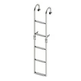 Трап складной с горизонтальным креплением, 5 серых ступени (ширина 220 мм.)