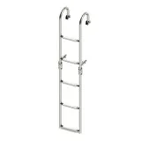 Трап складной с горизонтальным креплением, 5 белых ступени (ширина 220 мм.)