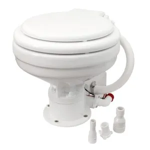 Унитаз судовой керамический 360х445, в комплекте с электр.помпой 12В