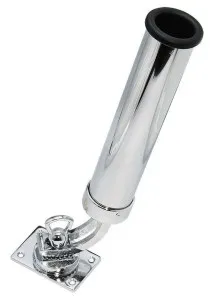 Держатель удилища, крепление на горизонтальную плоскость, хромированная латунь