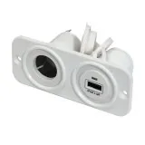 Панель с USB-разъемом 5В/2.4А и прикуривателем, белая