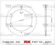 Звезда для мотоцикла ведомая B6843-43