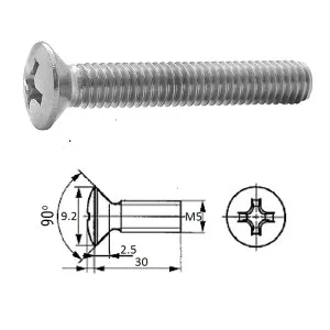 Винт п/пот.гол M5X30 нерж.A2 (100 шт)