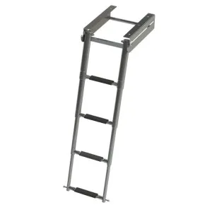 Трап телескопический выдвижной с фиксатором, 4 черных ступени (ширина 278 мм.)
