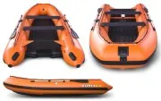 Лодка надувная моторная SOLAR-380 Jet tunnel (Оранжевый)