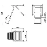 Платформа кормовая с трапом 3 ступени ироко