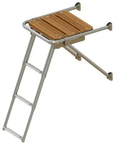 Платформа кормовая с трапом 3 ступени серые