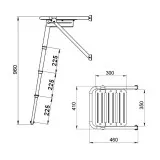 Платформа кормовая с трапом 4 ступени серые