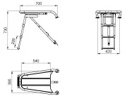 Платформа носовая с трапом 3 ступени серые