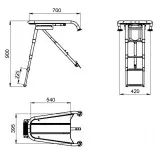Платформа носовая с трапом 4 ступени серые