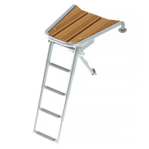 Платформа носовая с трапом 4 ступени черные