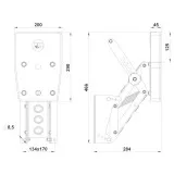 Транец выносной с регулировкой угла наклона для ПЛМ до 25 л.с. (65 кг) пластик