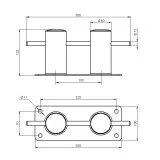 Кнехт двойной 60 мм с основанием