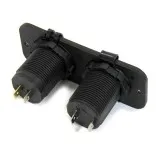 Панель с USB-разъемом 5В/2.4А и прикуривателем, черная