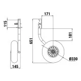 Комплект колес транцевых откидных с защелкой для НЛ усиленных 330 мм