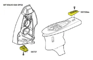 Комплект алюминиевых анодов для Volvo Penta SX