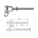 Зажим талрепа М 8 левая резьба