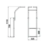 Трап складной для надувных лодок, 2 черных ступени (ширина 325 мм.)