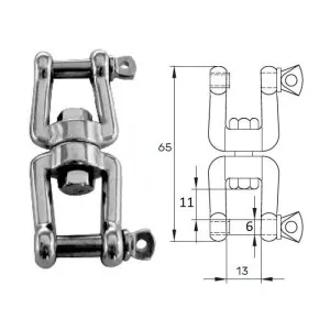 Вертлюг скоба-скоба  6мм