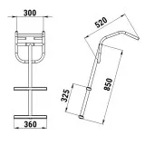 Трап дайверский для надувных лодок, 2 черных ступени (ширина 360 мм.)