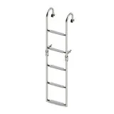 Трап складной с горизонтальным креплением, 5 серых ступени (ширина 270 мм.)