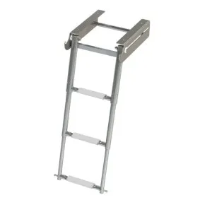 Трап телескопический выдвижной с фиксатором, 3 белые ступени (ширина 276 мм.)