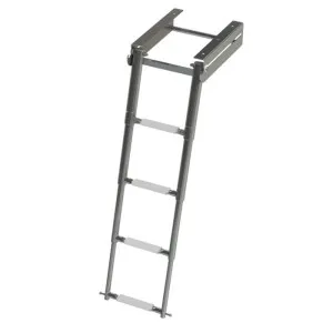 Трап телескопический выдвижной с фиксатором, 4 белая ступени (ширина 278 мм.)