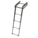 Трап телескопический выдвижной с фиксатором, 4 белая ступени (ширина 278 мм.)