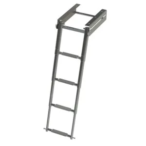 Трап телескопический выдвижной с фиксатором, 4 серая ступени (ширина 278 мм.)