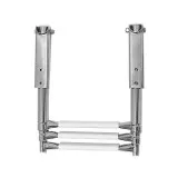 Трап телескопический складной узкий, 3 белых ступени (ширина 253 мм.)