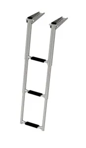 Трап телескопический складной узкий, 3 черных ступени (ширина 253 мм.)