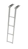 Трап телескопический складной узкий, 4 серых ступени (ширина 264 мм.)