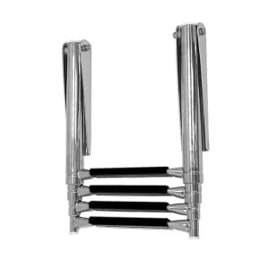 Трап телескопический складной, 4 черных ступени (ширина 320 мм.)