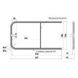 Форточка накладная со сдвижным стеклом, правая 607x334