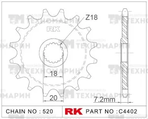 Звезда для мотоцикла ведущая C4402-12