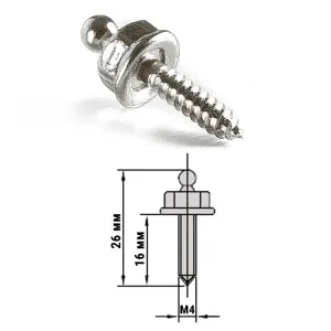 Крепление тента низ дерево, хромированная латунь