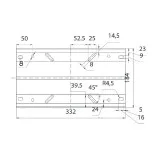 Переходник-основание сидений продольно-скользящий 332х184 мм