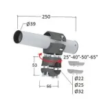 Держатель спиннинга сквозной на леер, нержавеющая сталь