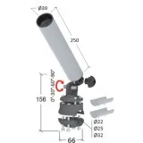 Держатель спиннинга торцевой на леер наклонный, алюминий