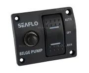 Панель управления с предохранителем для осушительного насоса (ручной-выкл-авто) 12/24В, пластик