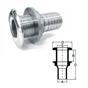 Стакан дренажный 3/4" с гайкой, нержавеющая сталь