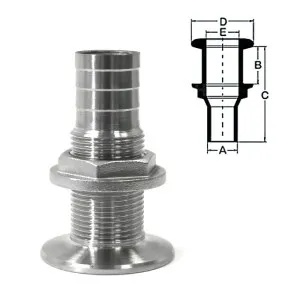 Стакан дренажный 3/4" с гайкой, под шланг 25 мм