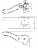 Ручка-задвижка поворотная левая, полиамид