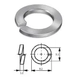 Шайба пружинная (гровер) M 5 нерж.A2 (100 шт)